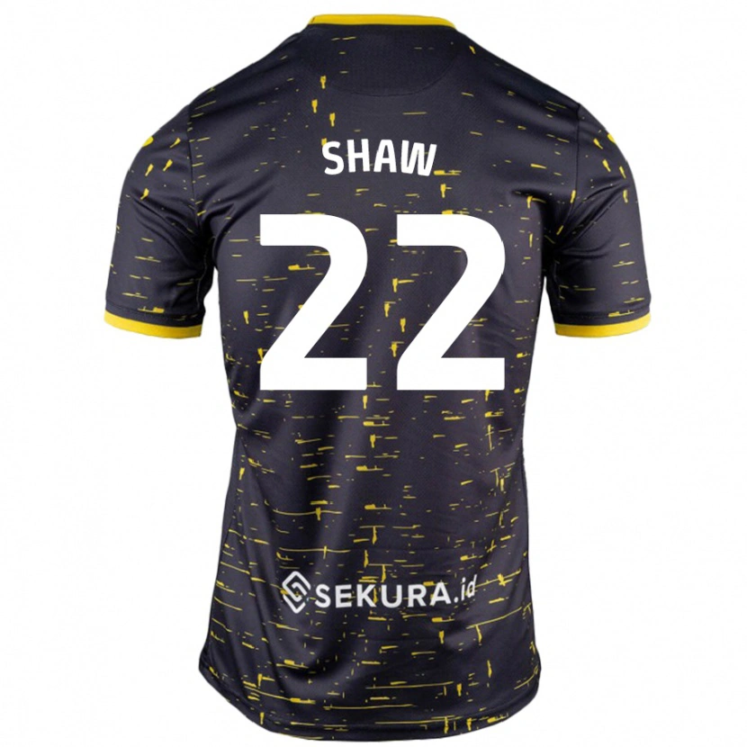 Danxen Niño Camiseta Shannon Shaw #22 Negro Amarillo 2ª Equipación 2024/25 La Camisa