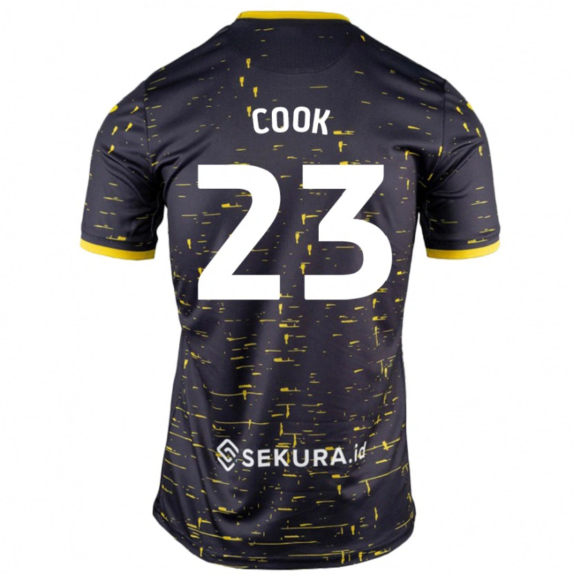 Danxen Niño Camiseta Olivia Cook #23 Negro Amarillo 2ª Equipación 2024/25 La Camisa