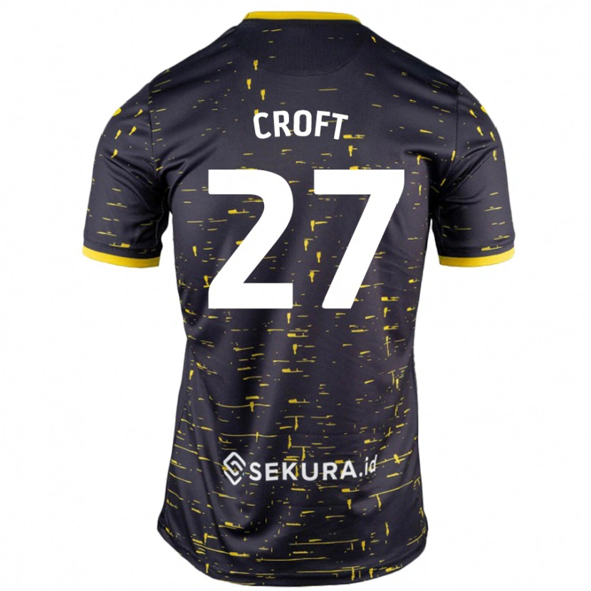 Danxen Niño Camiseta Mary Croft #27 Negro Amarillo 2ª Equipación 2024/25 La Camisa