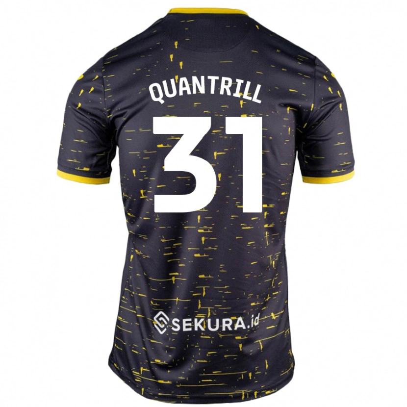 Danxen Niño Camiseta Sarah Quantrill #31 Negro Amarillo 2ª Equipación 2024/25 La Camisa