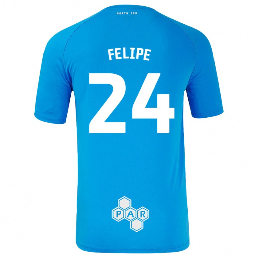 Danxen Niño Camiseta Felipe #24 Azul Cielo 2ª Equipación 2024/25 La Camisa