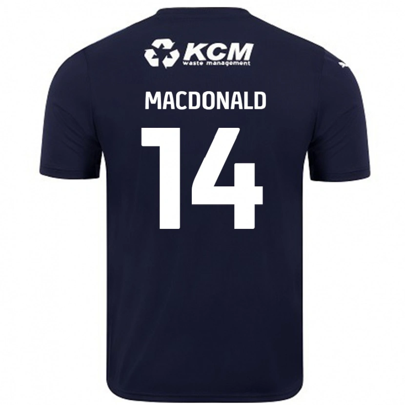 Danxen Niño Camiseta Alex Macdonald #14 Azul Marino 2ª Equipación 2024/25 La Camisa