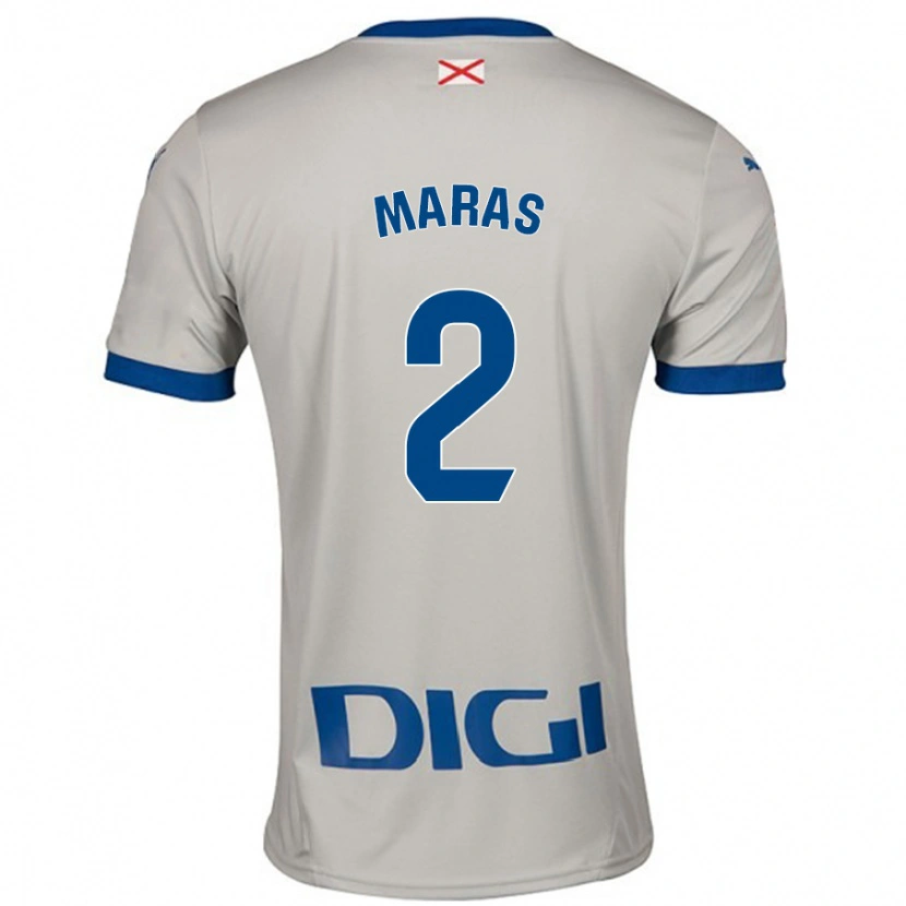 Danxen Niño Camiseta Nikola Maras #2 Gris Claro 2ª Equipación 2024/25 La Camisa