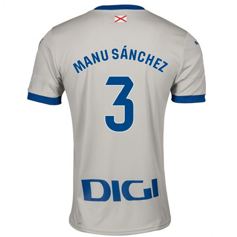 Danxen Niño Camiseta Manu Sánchez #3 Gris Claro 2ª Equipación 2024/25 La Camisa