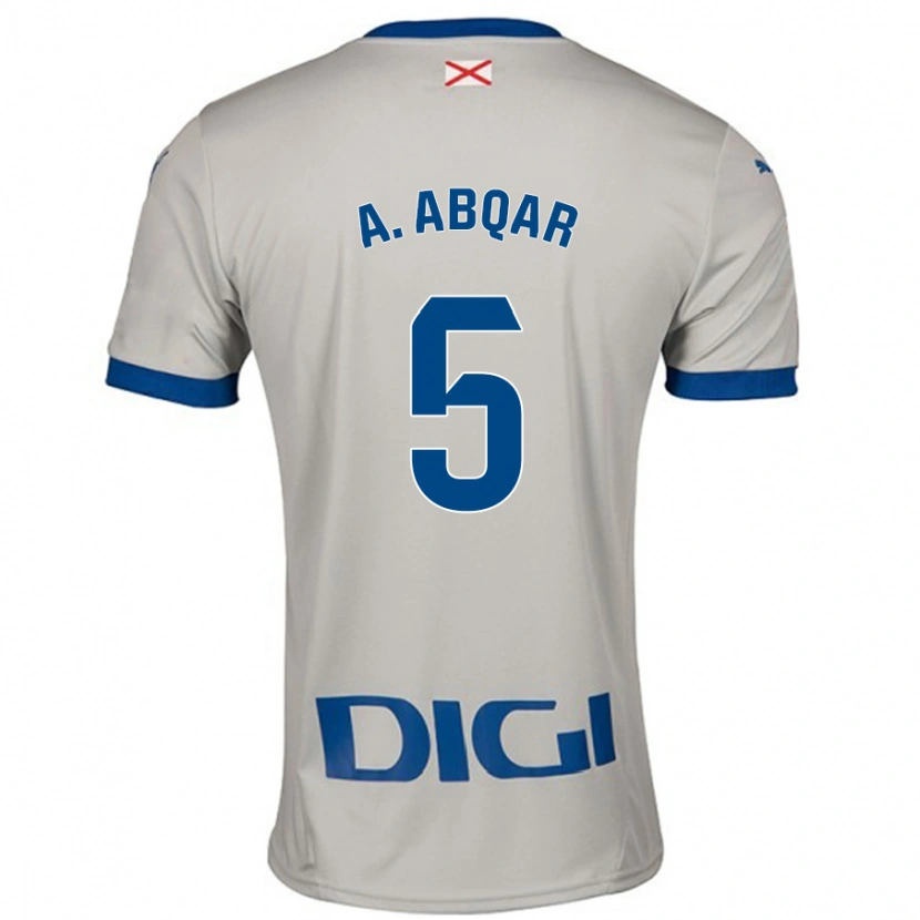 Danxen Niño Camiseta Abdel Abqar #5 Gris Claro 2ª Equipación 2024/25 La Camisa