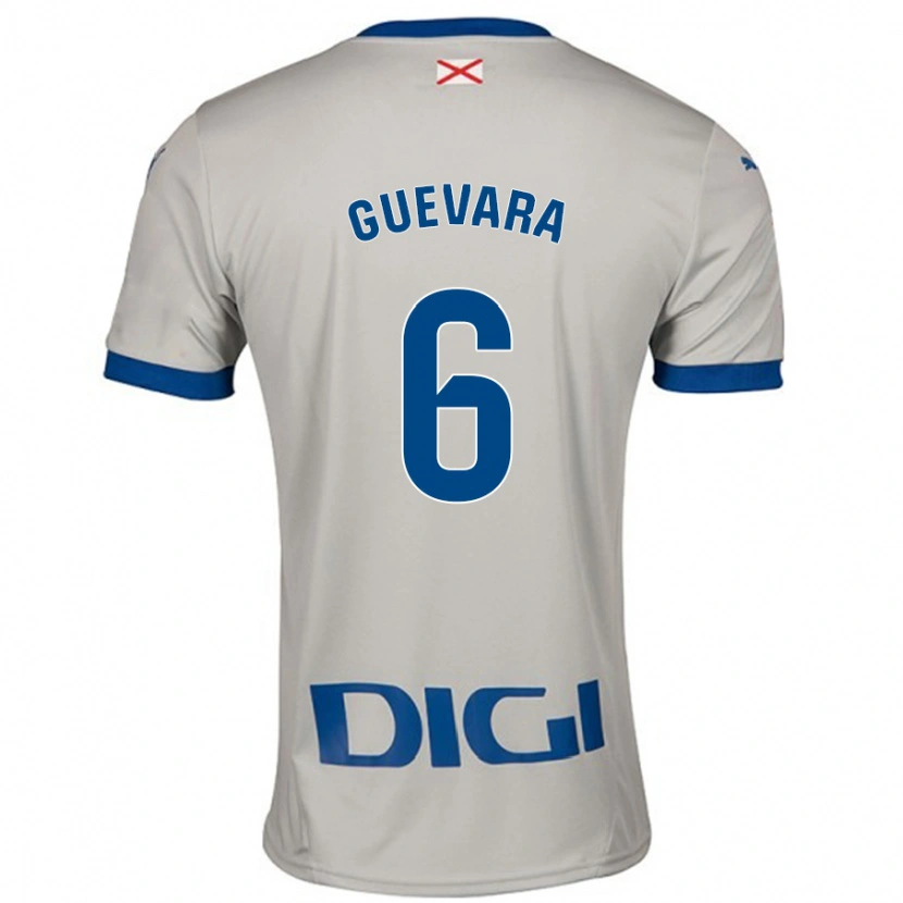 Danxen Niño Camiseta Ander Guevara #6 Gris Claro 2ª Equipación 2024/25 La Camisa