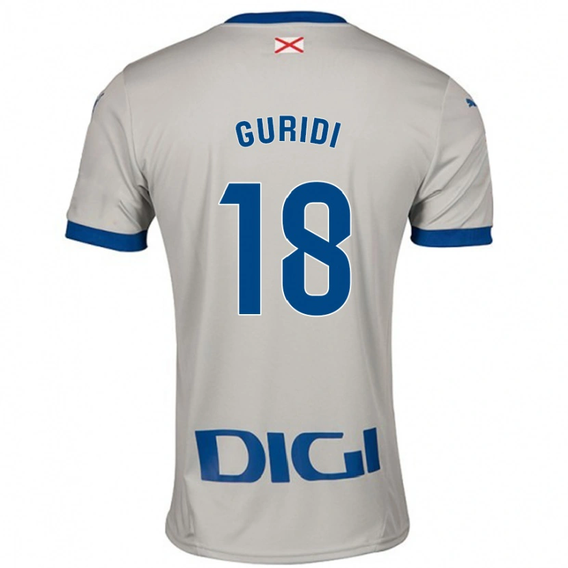 Danxen Niño Camiseta Jon Guridi #18 Gris Claro 2ª Equipación 2024/25 La Camisa