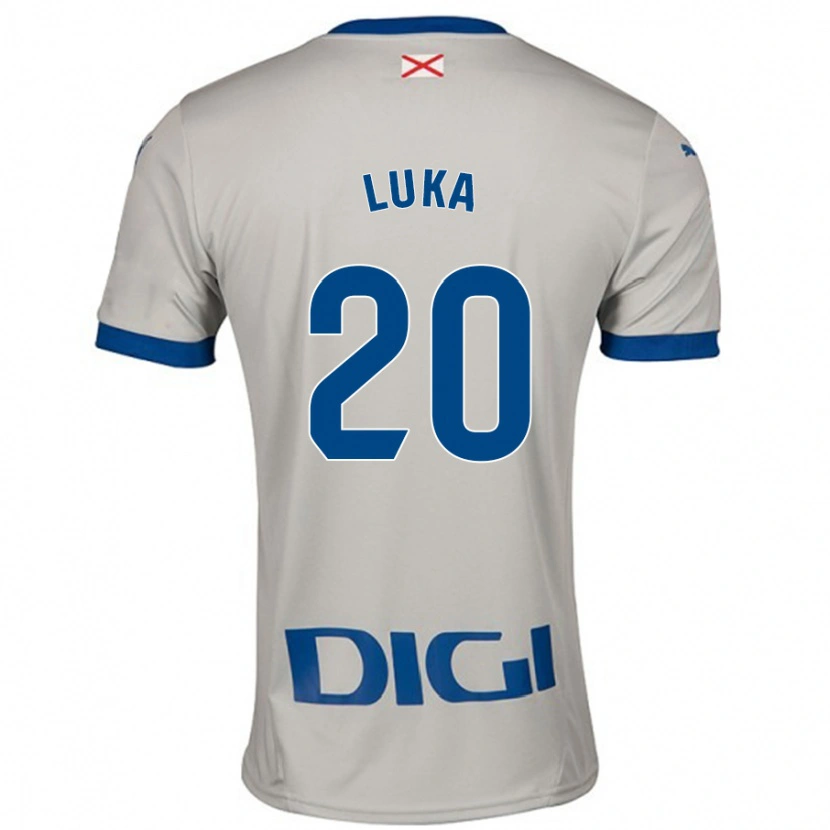 Danxen Niño Camiseta Luka Romero #20 Gris Claro 2ª Equipación 2024/25 La Camisa