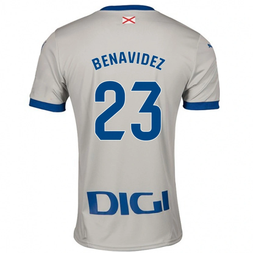 Danxen Niño Camiseta Carlos Benavidez #23 Gris Claro 2ª Equipación 2024/25 La Camisa