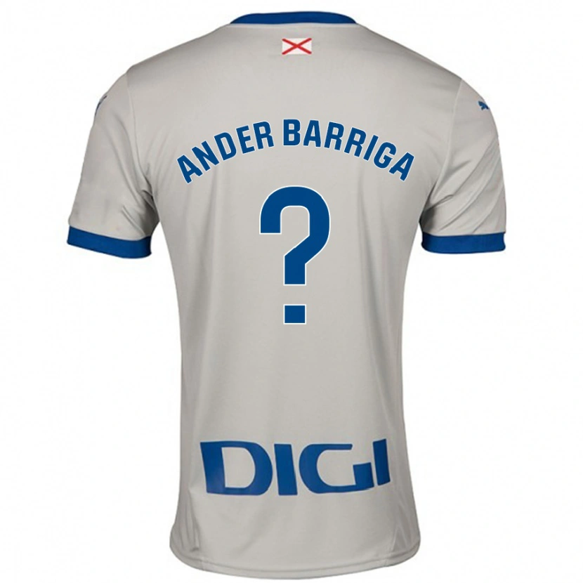 Danxen Niño Camiseta Jon Ander Barriga #0 Gris Claro 2ª Equipación 2024/25 La Camisa