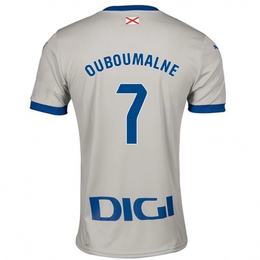 Danxen Niño Camiseta Ibra Ouboumalne #7 Gris Claro 2ª Equipación 2024/25 La Camisa