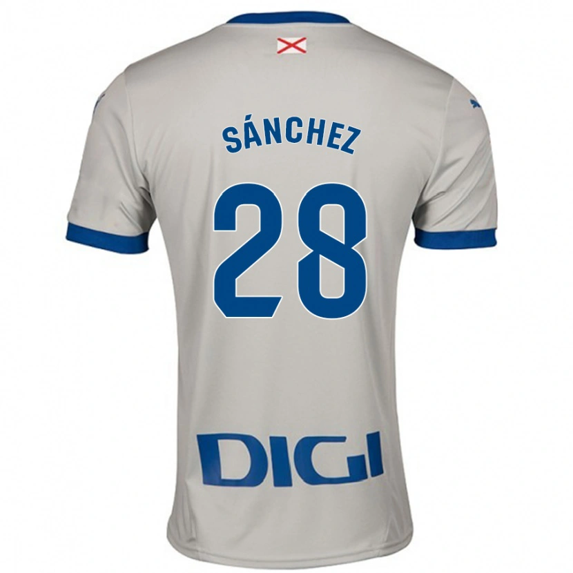 Danxen Niño Camiseta Ander Sánchez #28 Gris Claro 2ª Equipación 2024/25 La Camisa