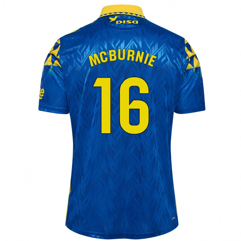 Danxen Niño Camiseta Oli Mcburnie #16 Azul Amarillo 2ª Equipación 2024/25 La Camisa