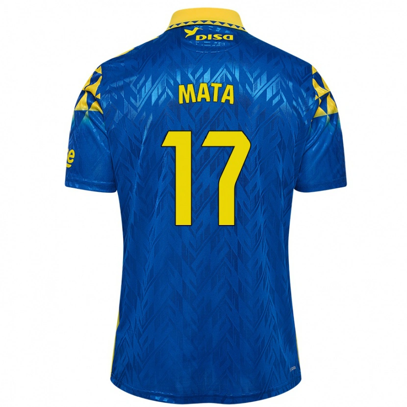 Danxen Niño Camiseta Jaime Mata #17 Azul Amarillo 2ª Equipación 2024/25 La Camisa