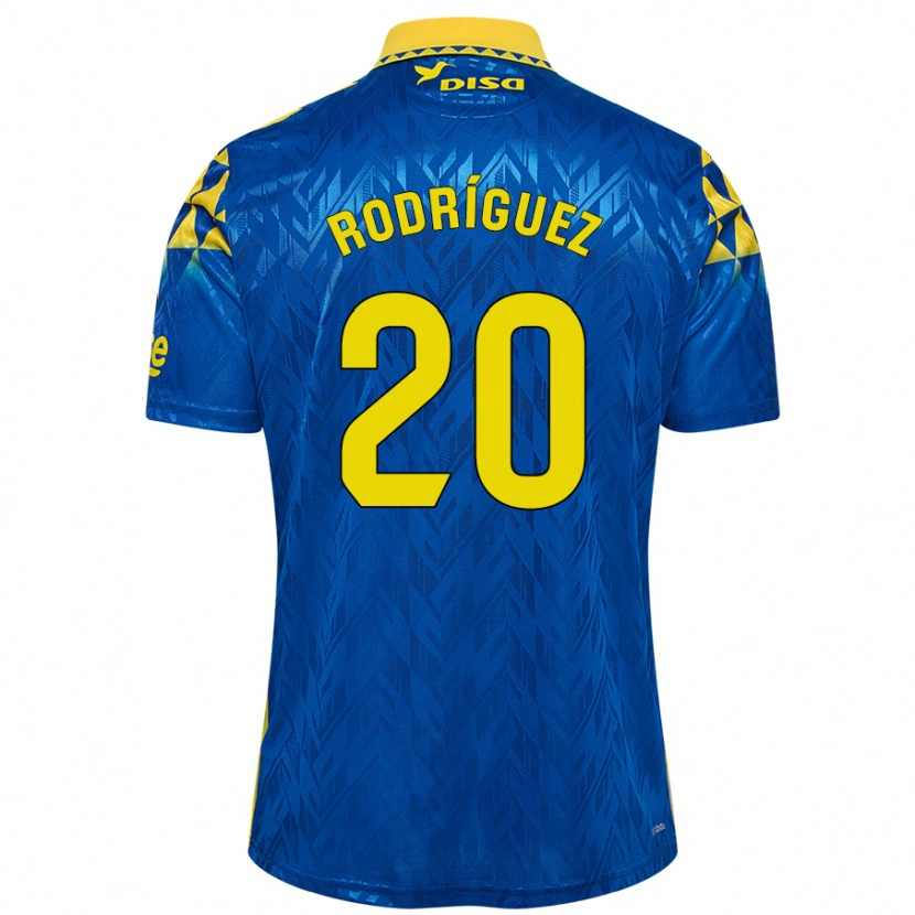 Danxen Niño Camiseta Kirian Rodríguez #20 Azul Amarillo 2ª Equipación 2024/25 La Camisa