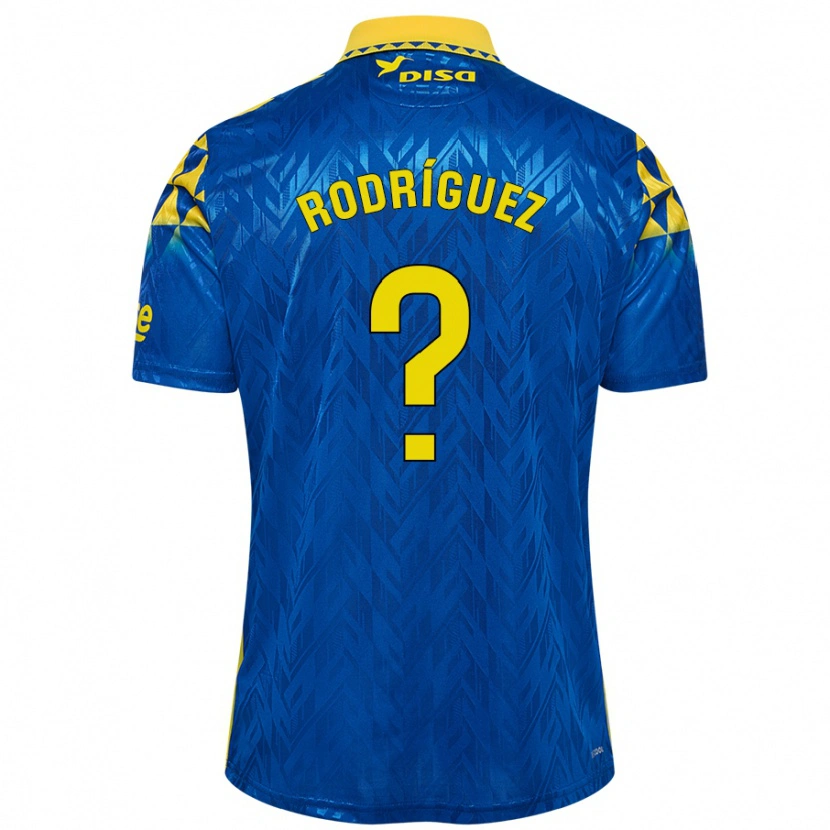 Danxen Niño Camiseta David Rodríguez #0 Azul Amarillo 2ª Equipación 2024/25 La Camisa