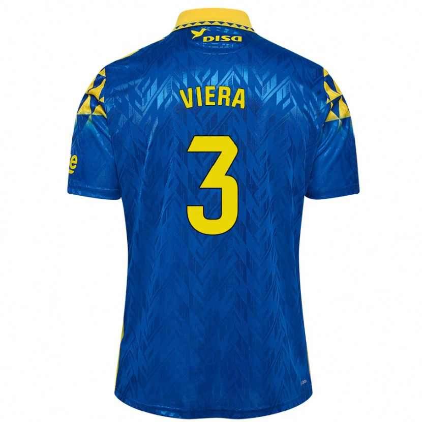 Danxen Niño Camiseta Óliver Viera #3 Azul Amarillo 2ª Equipación 2024/25 La Camisa