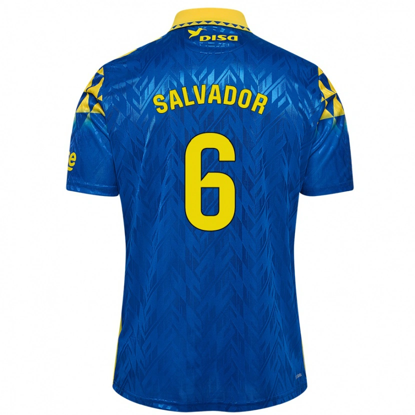 Danxen Niño Camiseta Pol Salvador #6 Azul Amarillo 2ª Equipación 2024/25 La Camisa