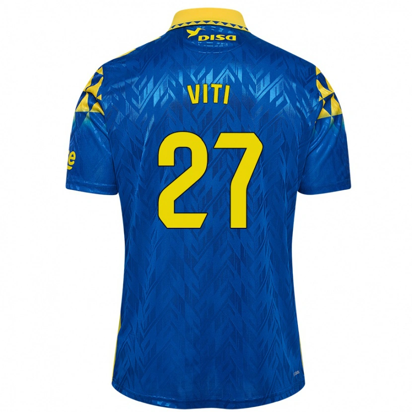 Danxen Niño Camiseta Viti #27 Azul Amarillo 2ª Equipación 2024/25 La Camisa