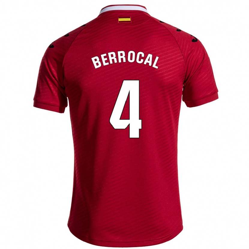 Danxen Niño Camiseta Juan Berrocal #4 Rojo Oscuro 2ª Equipación 2024/25 La Camisa