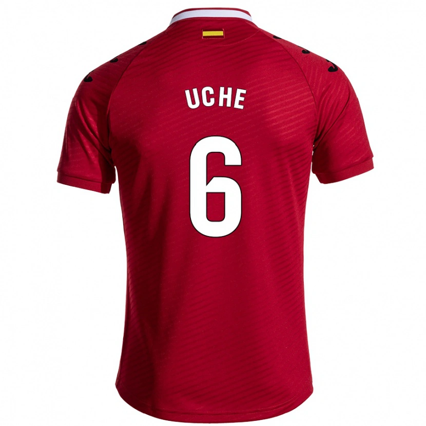 Danxen Niño Camiseta Chrisantus Uche #6 Rojo Oscuro 2ª Equipación 2024/25 La Camisa