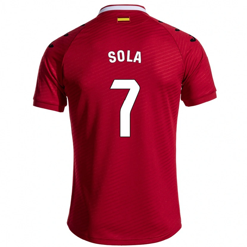 Danxen Niño Camiseta Álex Sola #7 Rojo Oscuro 2ª Equipación 2024/25 La Camisa