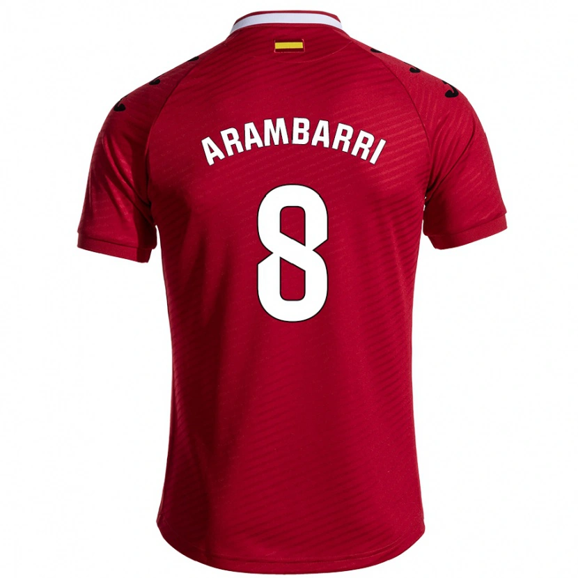 Danxen Niño Camiseta Mauro Arambarri #8 Rojo Oscuro 2ª Equipación 2024/25 La Camisa