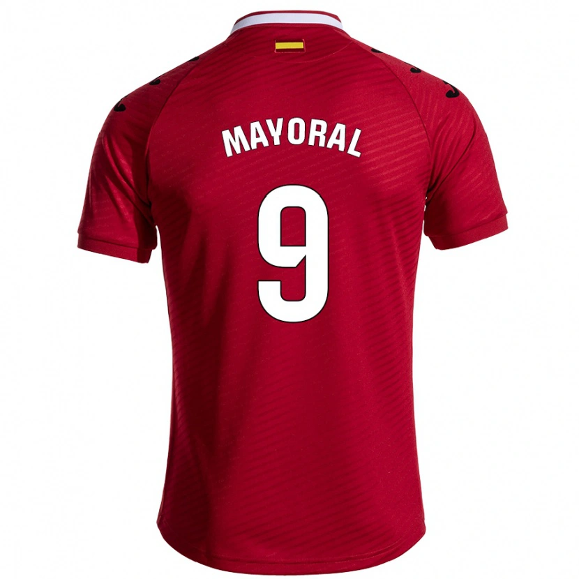 Danxen Niño Camiseta Borja Mayoral #9 Rojo Oscuro 2ª Equipación 2024/25 La Camisa