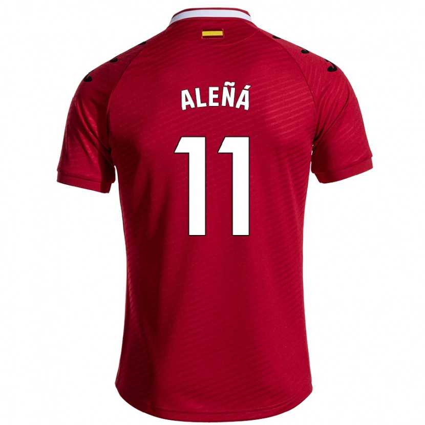 Danxen Niño Camiseta Carles Aleñá #11 Rojo Oscuro 2ª Equipación 2024/25 La Camisa