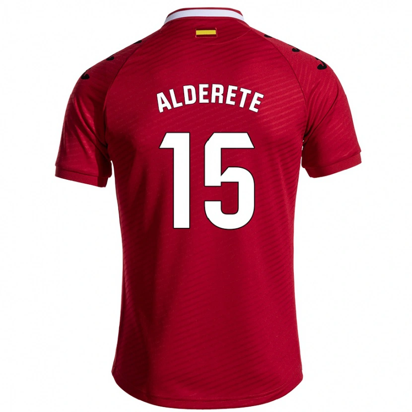 Danxen Niño Camiseta Omar Alderete #15 Rojo Oscuro 2ª Equipación 2024/25 La Camisa