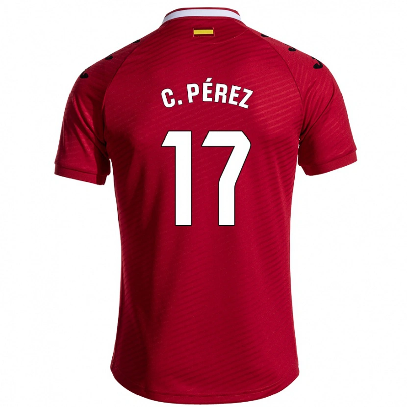 Danxen Niño Camiseta Carles Pérez #17 Rojo Oscuro 2ª Equipación 2024/25 La Camisa