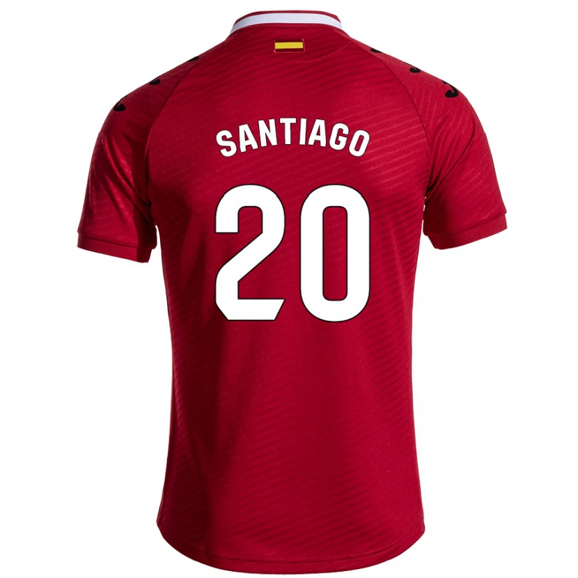 Danxen Niño Camiseta Yellu Santiago #20 Rojo Oscuro 2ª Equipación 2024/25 La Camisa