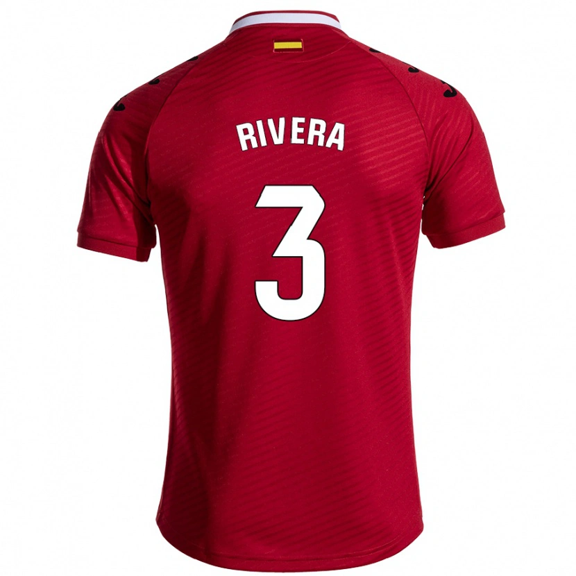 Danxen Niño Camiseta Gorka Rivera #3 Rojo Oscuro 2ª Equipación 2024/25 La Camisa