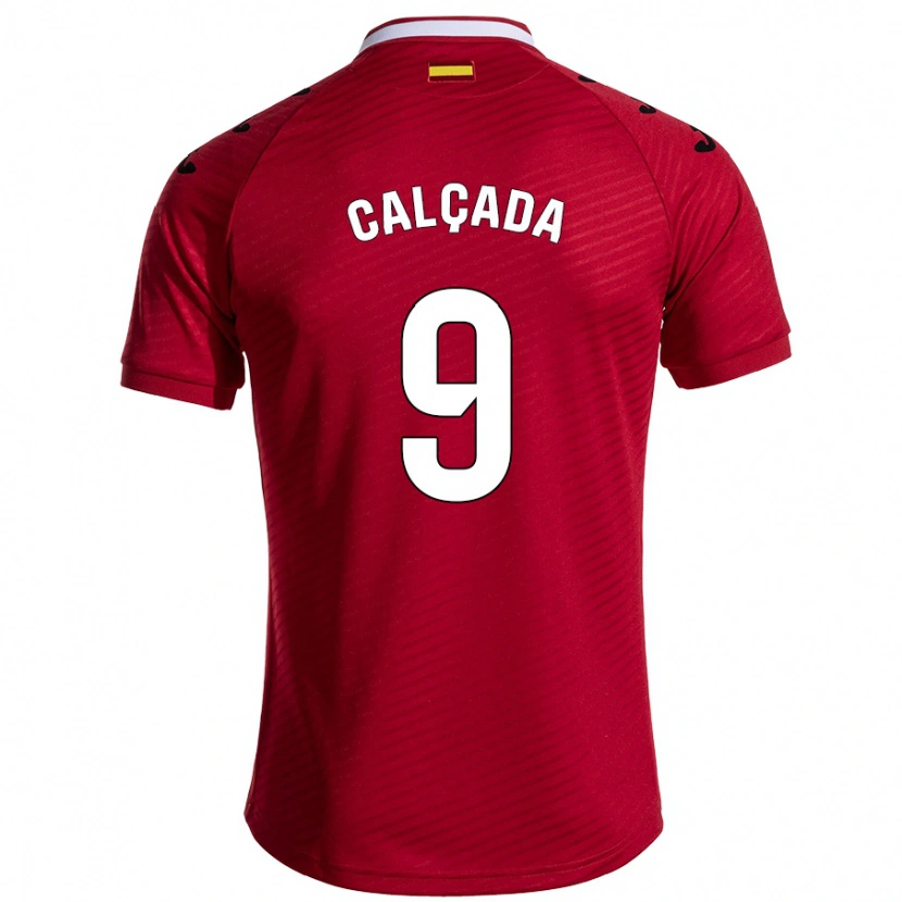 Danxen Niño Camiseta Gonzalo Calçada #9 Rojo Oscuro 2ª Equipación 2024/25 La Camisa