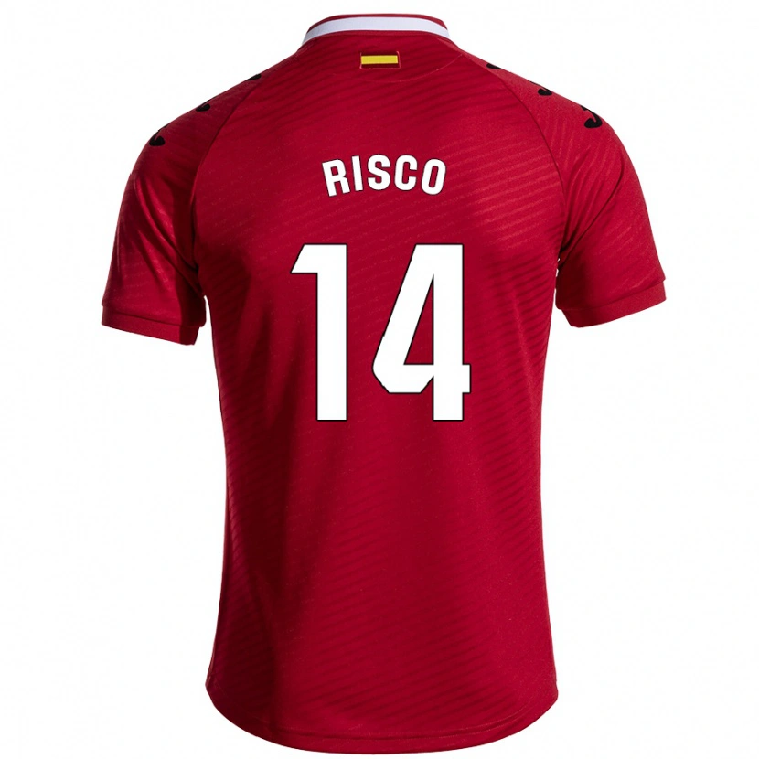 Danxen Niño Camiseta Alberto Risco #14 Rojo Oscuro 2ª Equipación 2024/25 La Camisa