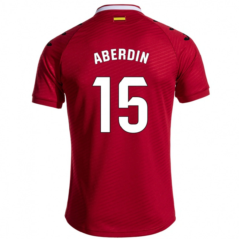 Danxen Niño Camiseta Nabil Aberdin #15 Rojo Oscuro 2ª Equipación 2024/25 La Camisa