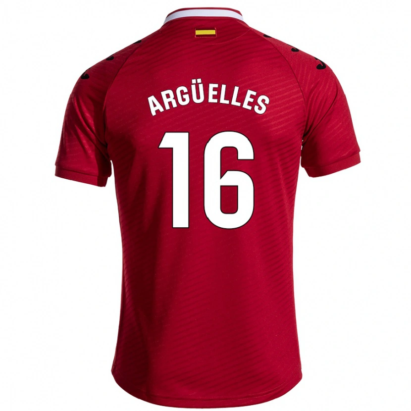 Danxen Niño Camiseta David Argüelles #16 Rojo Oscuro 2ª Equipación 2024/25 La Camisa