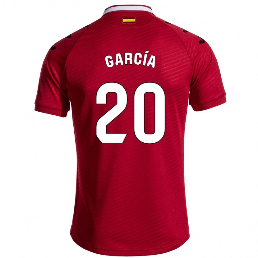 Danxen Niño Camiseta Álex García #20 Rojo Oscuro 2ª Equipación 2024/25 La Camisa