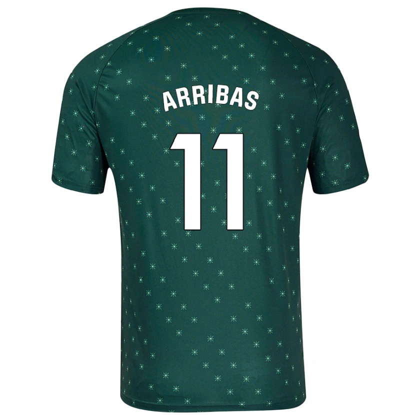 Danxen Niño Camiseta Sergio Arribas #11 Verde Oscuro 2ª Equipación 2024/25 La Camisa