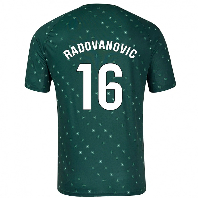 Danxen Niño Camiseta Aleksandar Radovanovic #16 Verde Oscuro 2ª Equipación 2024/25 La Camisa