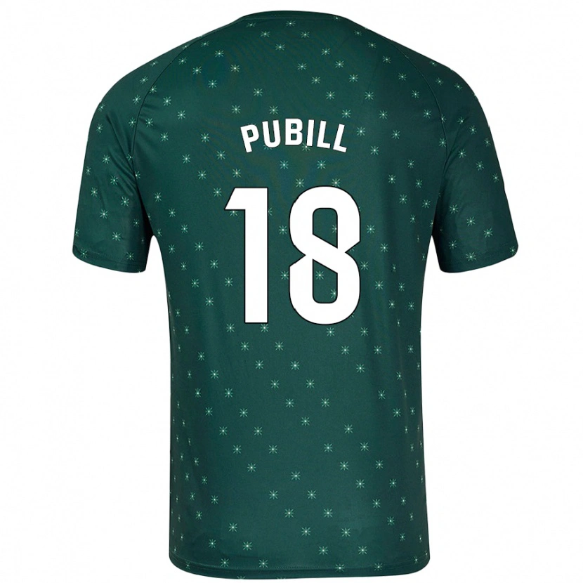 Danxen Niño Camiseta Marc Pubill #18 Verde Oscuro 2ª Equipación 2024/25 La Camisa