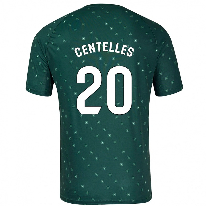 Danxen Niño Camiseta Álex Centelles #20 Verde Oscuro 2ª Equipación 2024/25 La Camisa