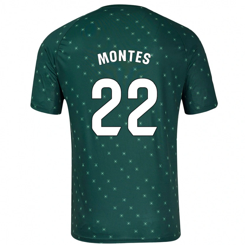 Danxen Niño Camiseta César Montes #22 Verde Oscuro 2ª Equipación 2024/25 La Camisa