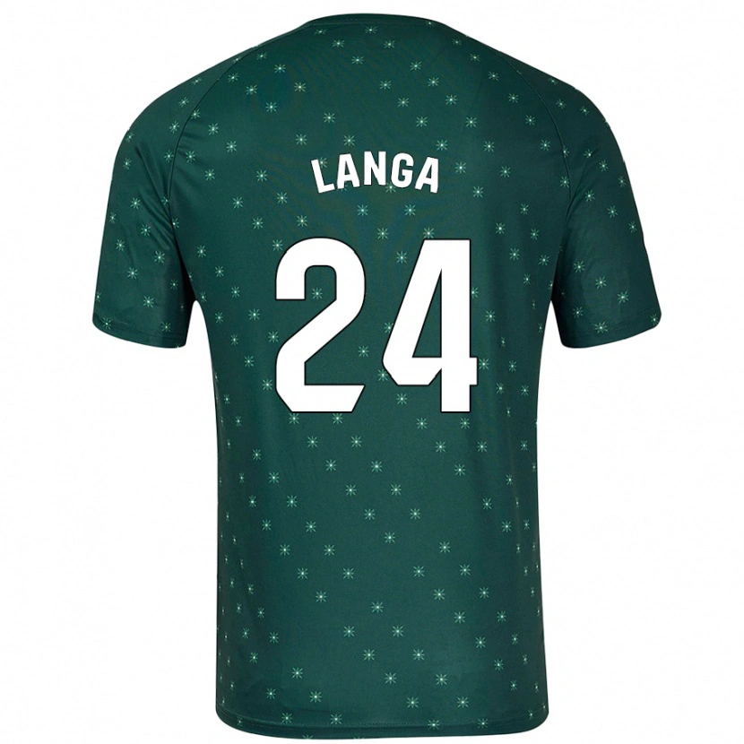 Danxen Niño Camiseta Bruno Langa #24 Verde Oscuro 2ª Equipación 2024/25 La Camisa