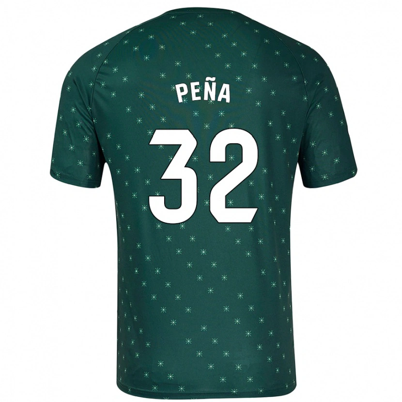 Danxen Niño Camiseta Marcos Peña #32 Verde Oscuro 2ª Equipación 2024/25 La Camisa