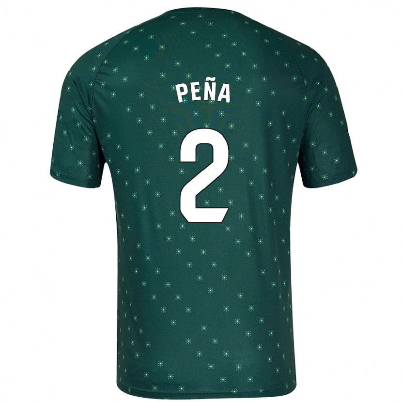 Danxen Niño Camiseta Miguel Peña #2 Verde Oscuro 2ª Equipación 2024/25 La Camisa