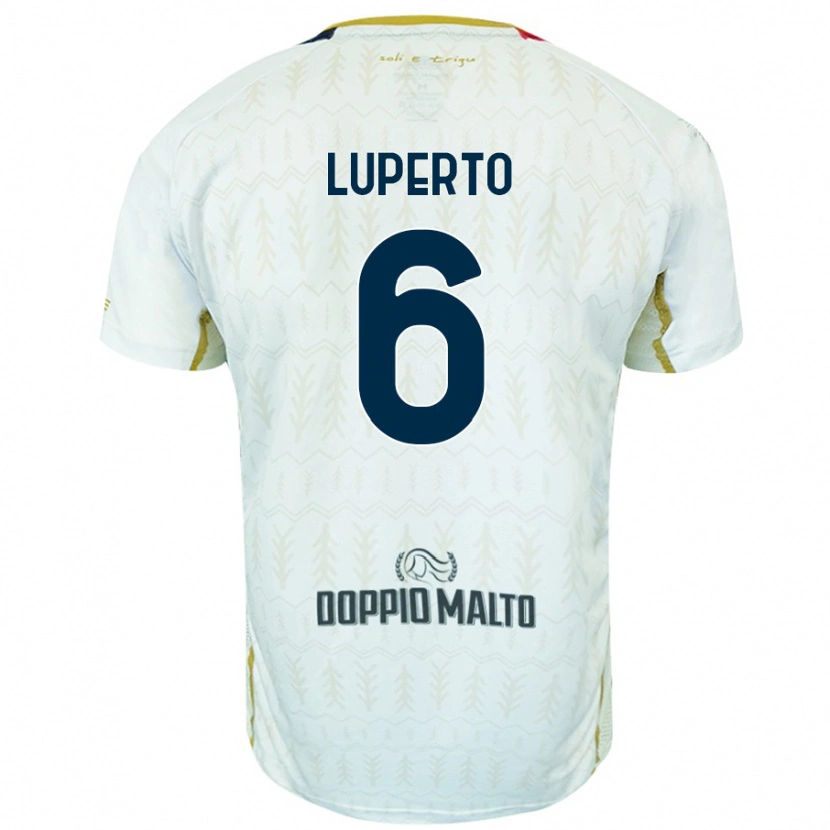 Danxen Niño Camiseta Sebastiano Luperto #6 Blanco 2ª Equipación 2024/25 La Camisa