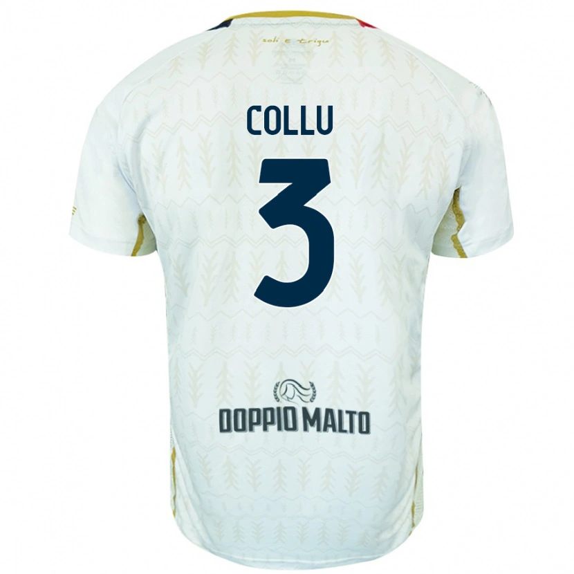 Danxen Niño Camiseta Davide Collu #3 Blanco 2ª Equipación 2024/25 La Camisa