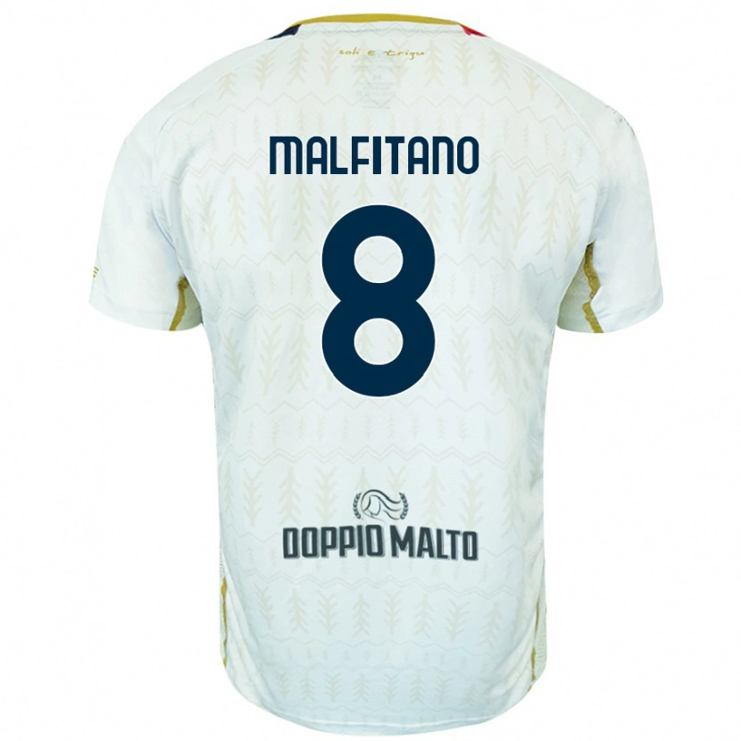 Danxen Niño Camiseta Roberto Malfitano #8 Blanco 2ª Equipación 2024/25 La Camisa