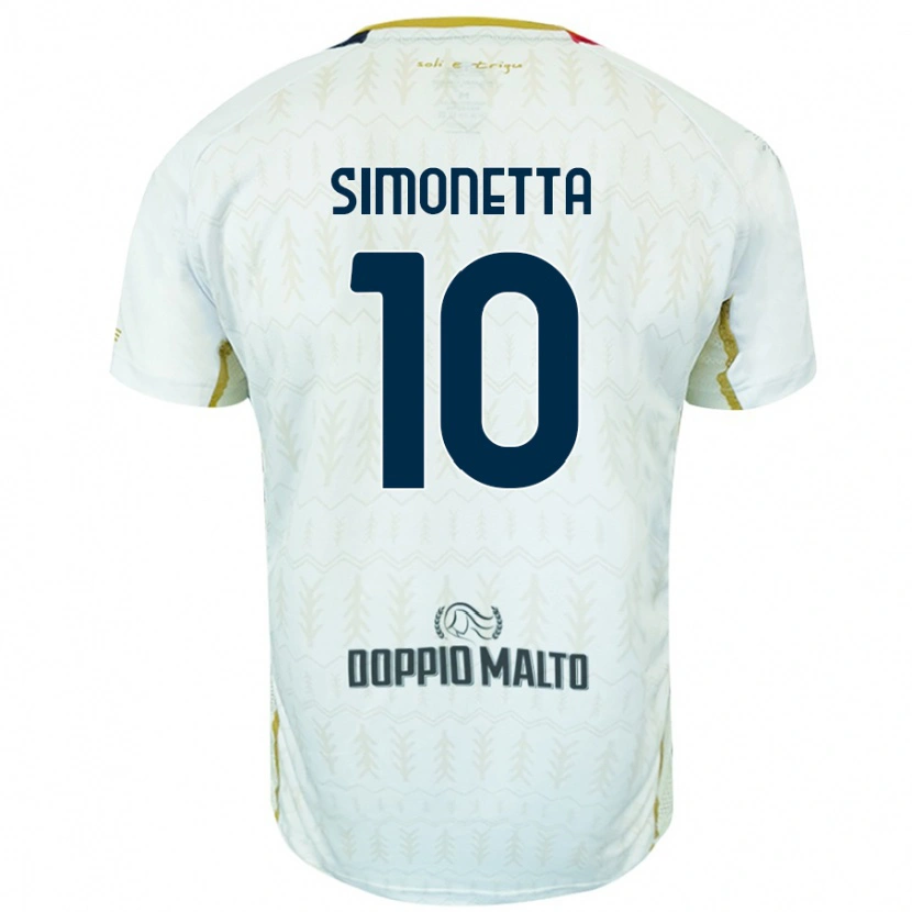 Danxen Niño Camiseta Jacopo Simonetta #10 Blanco 2ª Equipación 2024/25 La Camisa